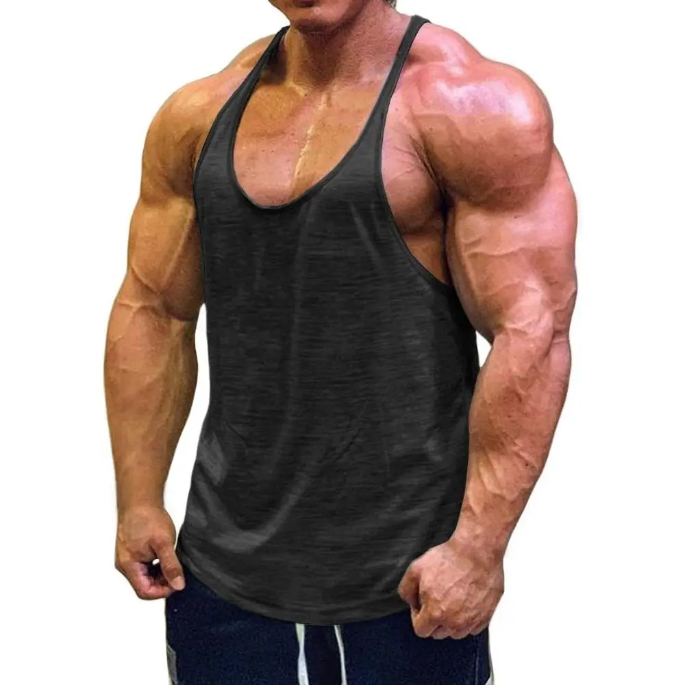 Men's Low Cut Y-Back Stringer Tank Top, Lightweight Quick-Dry Athletic Top for Bodybuilding and Gym Workouts, Male, Bodybuilders