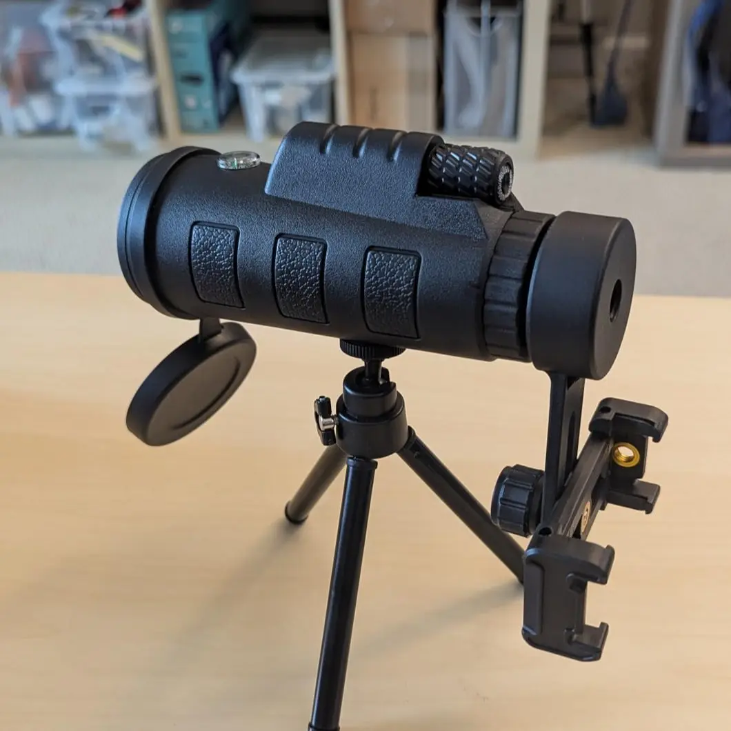 Newly upgraded second generation】 80x100 Monocular Telescope for Cell Phone Photos Outdoor Compact Water-Resistant Cold Send Triangle Bracket Distant Views at Your Fingertips Zoom in with your phone to get a full view Compact Sturdy Powerful Telescope