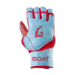 Legacy Series Long Cuff Electric Blue and Red Batting Gloves Legacy Series Long Cuff Electric Blue and Red Batting Gloves
