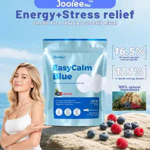 EasyCalm Blue Magnesium Drink Mix with KSM-66 Ashwagandha L-Theanine Lion's Mane GABA & Vitamin D3 20 Travel Packets | Supports Stress Mood Sleep & Cortisol Balance