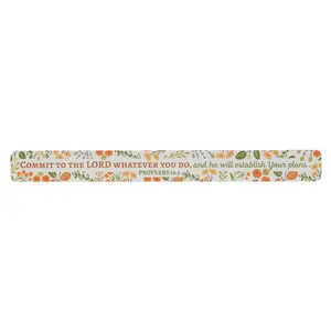 Commit to the Lord Orange Floral Large Magnetic Strip - Proverbs 16:3