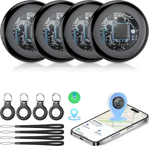 [Flash Deals] Tukio GPS Tracker(iOS Only) Lucid Tag for Cars & Pets - Mini Clear Design, Weatherproof Case, Anti-Lost Device, Works with Apple Find My (iOS Only), No Monthly Fees, IP67 Waterproof, Replaceable Battery