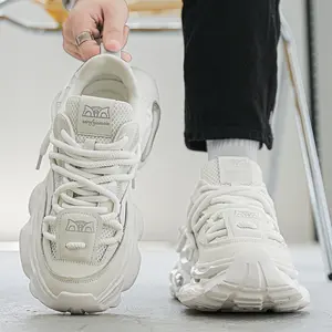 UYCEKK Men'S Comfortable Fashion Casual Sports Dad Shoes |   Faux Upper, Rubber Sole, Fabric Insole, Lace-up Closure, Pointed Toe, Suitable for Spring/Fall