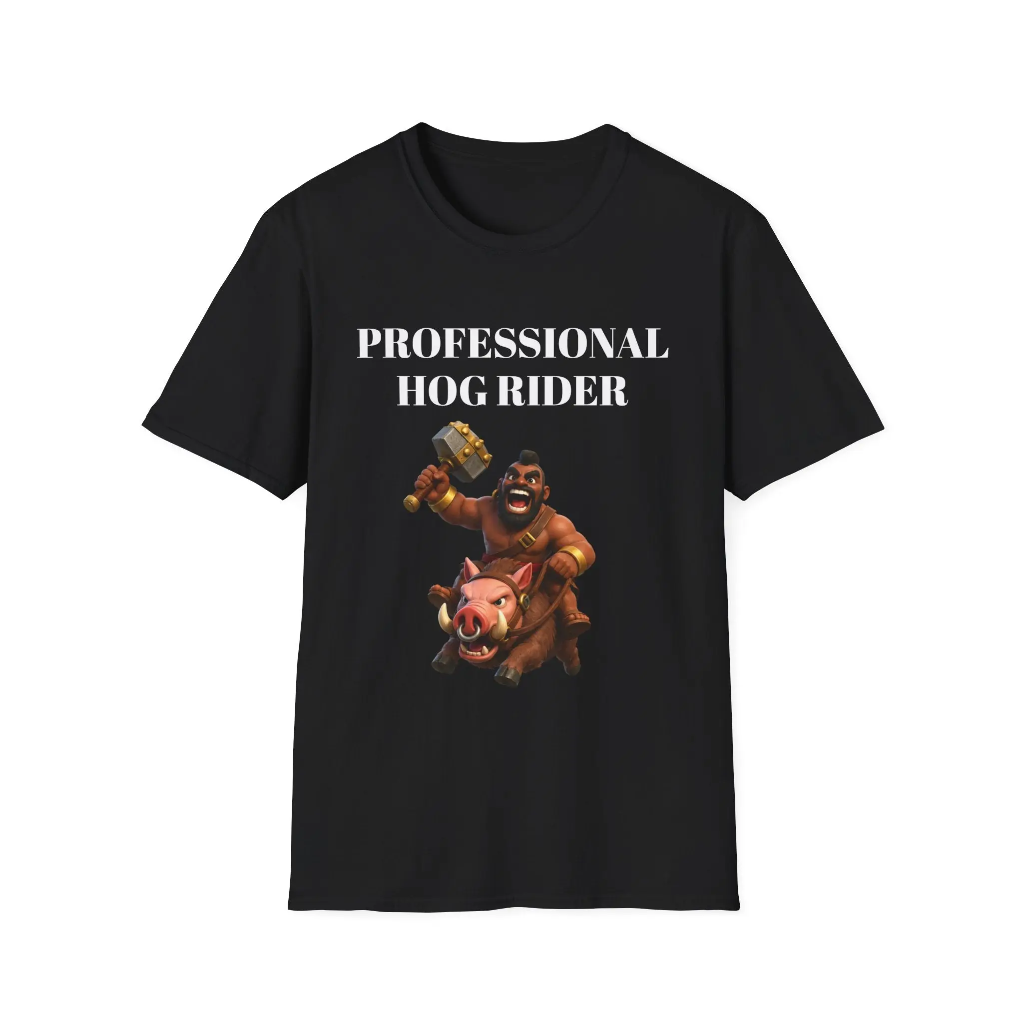 Women's Hog Rider Graphic T-Shirt, Casual Gamer Crewneck in Lightweight Ring-Spun Cotton, All Seasons Top with Tubular Knit, Clean Silhouette