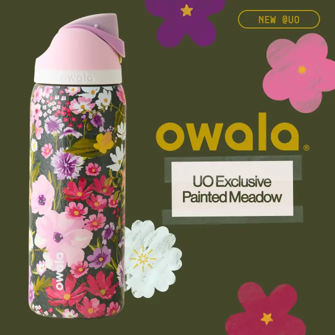 Owala UO Exclusive Painted Meadow FreeSip 32 oz Water BottleLeakproof Sports Water Bottle with Straw | BPA-Free Travel & Gym Tumbler