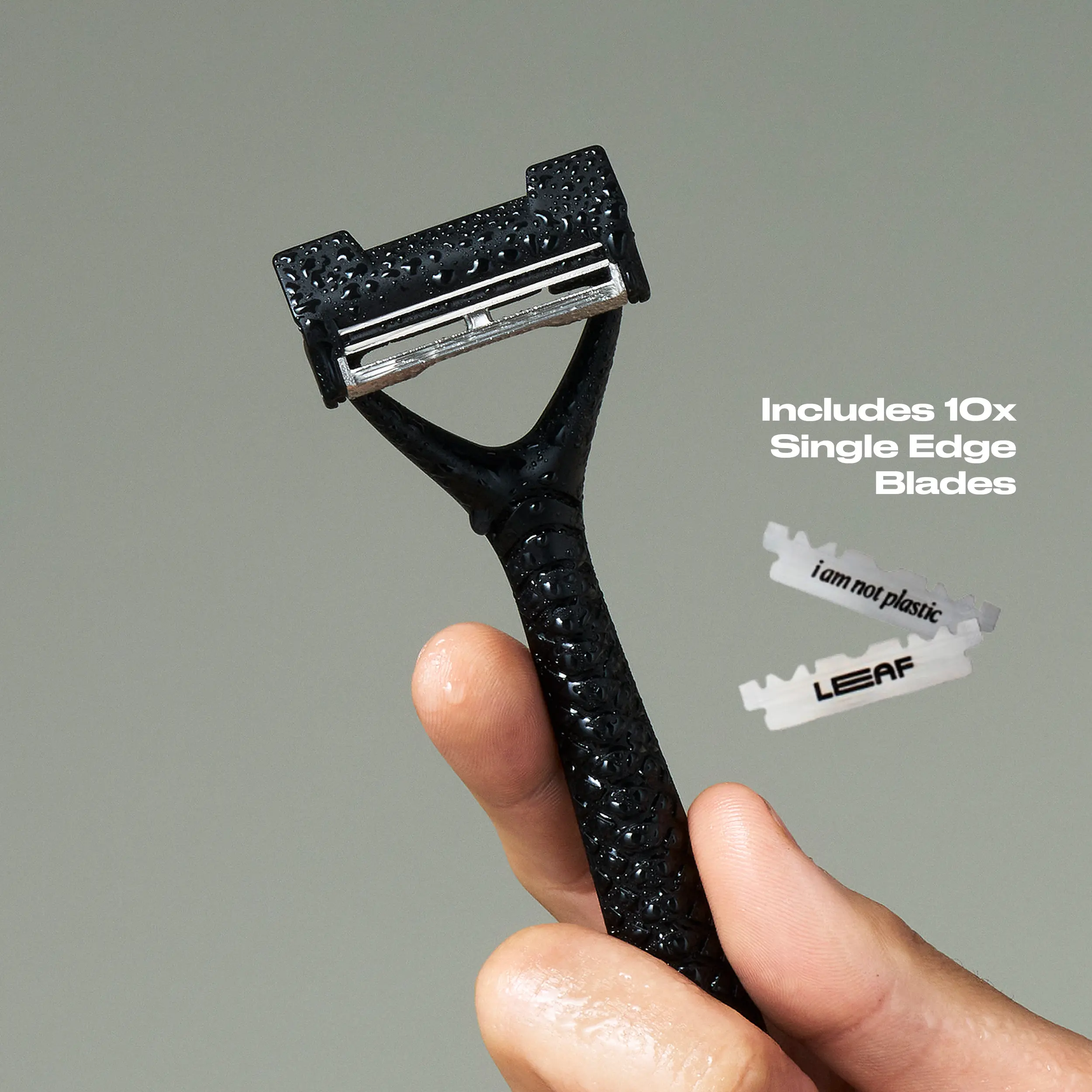 Leaf Two Razor, All metal safety razor made for body, face, and head shaving, Includes 10 Stainless Steel Single-Edge Blades