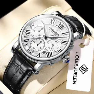 LOUIE JUELEN Heritage Elite Swiss Precision Engineered Roman Numeral Dial Alloy Armor Mineral Crystal Glass Modern Waterproof Quartz Watch