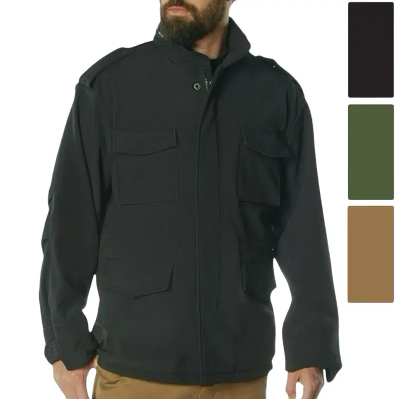 ROTHCO Men's Classic M-65 Tactical Field Jacket, Waterproof Soft Shell Polyester with Fleece Lining and Cargo Pockets, Tops