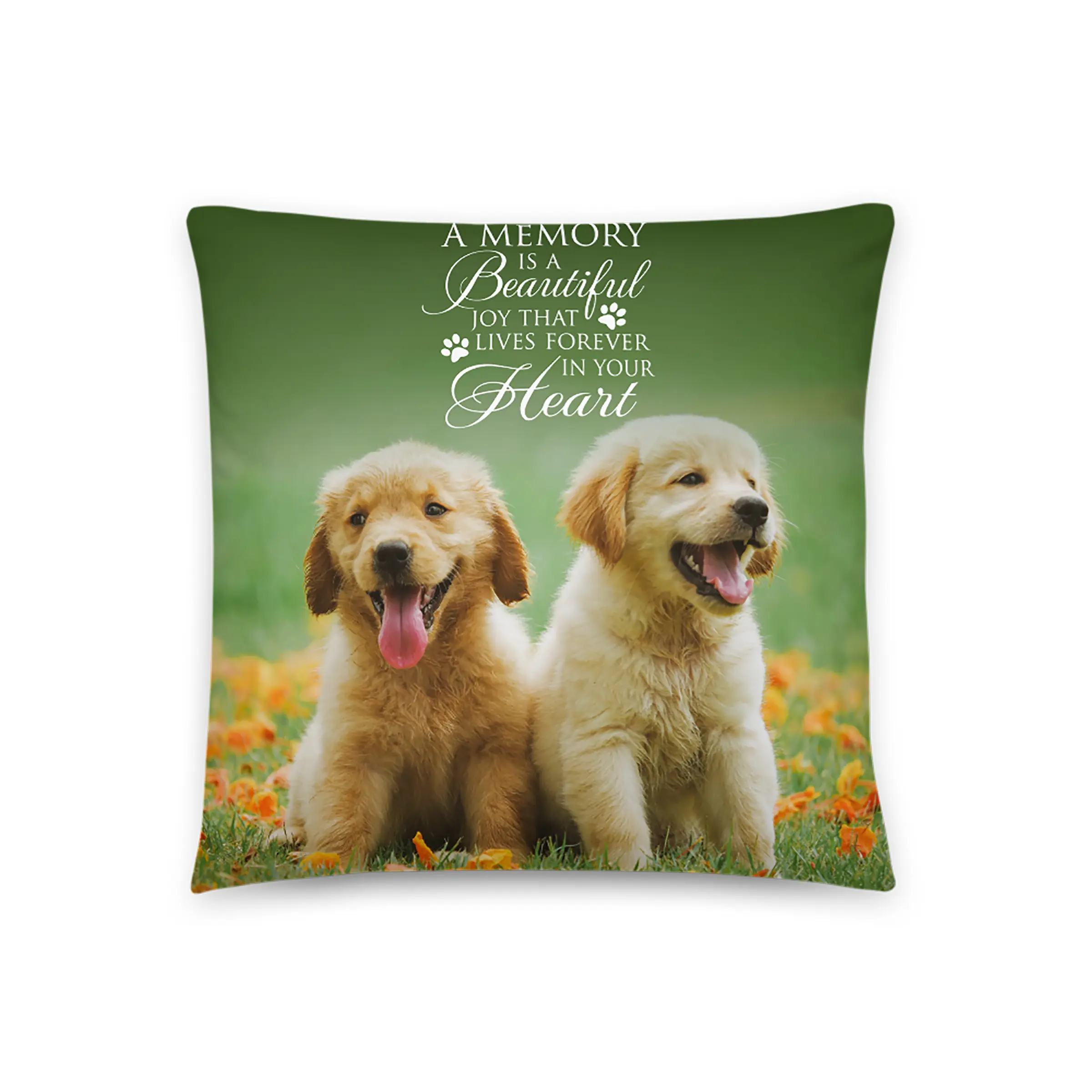 Customised Pet Loss Memorial Pillow - 18 x 18 Inches Square Cushion, Hidden Zipper, Hand Wash Only, Sympathy Gift for Dog & Cat Lovers