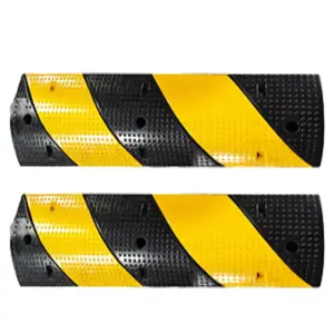 GARVEE Recycled Rubber Speed Bump 3.3ft 2Pack - Industrial-Grade for Asphalt, Temporary Use for Driveways, 6cm High for Gravel Roads, Durable Rubber Design, Ideal for Neighborhood Roads.