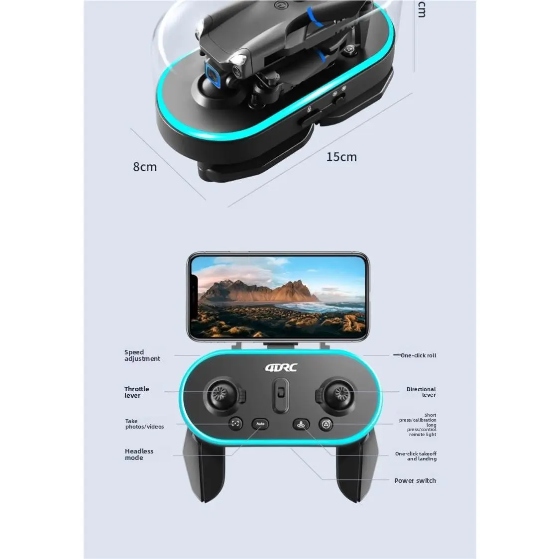 Compact Camera Remote Control Mini Aerial Drone, Durable Easy-to-Fly Entry-Level Quadcopter RC Aircraft Toy for Kids Compact Camera Remote Control Mini Aerial Drone, Durable Easy-to-Fly Entry-Level Quadcopter RC Aircraft Toy for Kids