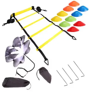 Training Equipment Set-20ft Agility Ladder Speed Training Equipment for Football Soccer Basketball with Cones and Carry Bag