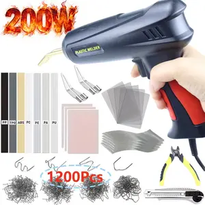 Upgraded 2 in 1 Plastic Welding Kit Hot Stapler Soldering GunTypes Staples for Car Bumper Repair Welder Machine Repair，Plastic welding gun repair tool set suitable for automobiles