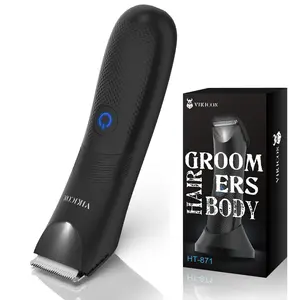 VIKICON Manscape Trimmer for Men - IPX7 Waterproof Ball Trimmer w/Light & Ceramic Blade, Body Groomer for Pubic/Body/Groin,Electric Razor Shavers,USB-C Charging,No Nicks,Hair Cutting Machines Cutters Epilator Hair Barber Clippers Smooth grooming set