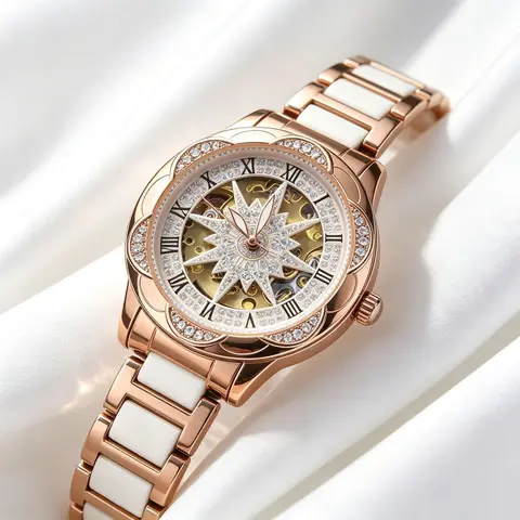 Women's Fashionable Analog Dress Watch - Gold-Plated Quartz Watch with Legible Dial, Timeless Design, Gift Box, Office-Evening Transition, Durable Accessories for Adult Females, Ideal for Girlfriend's Birthday Gifts for Women