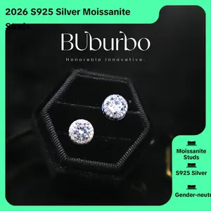 【Must be】2026 New Arrivals & Fresh Design  S925 Silver Premium Moissanite Stud Earrings -0.3ct/0.5ct/1ct/2ct Options | Elegant Timeless Ear Jewelry Gift for Men & Women | Genuine Certificate of Authenticity |Black Friday Gift | Gender-neutral