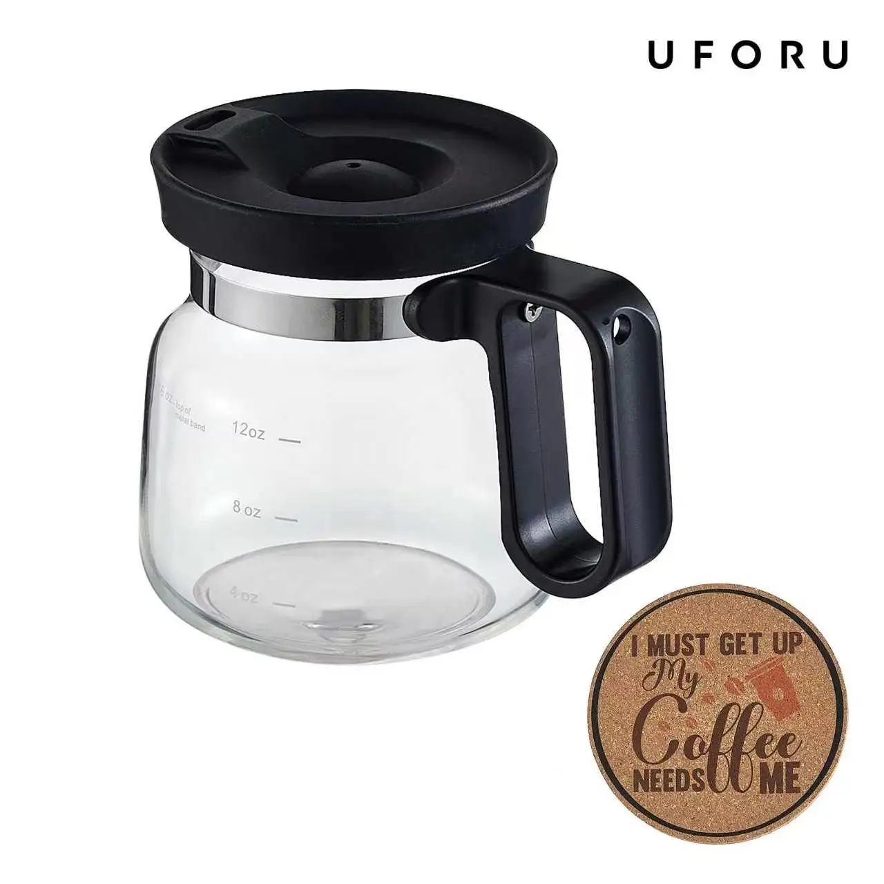 16oz Glass Coffee Mug with Lid - Ergonomic Handle, Coaster Included, 4.9in Tall x 3.8in Wide, Top Choice for Coffee Lovers, Kitchenware Drinkware Ideal Gift for Men & Women SummerWins DealsForYouDays midyearsale, Coffee Mugs