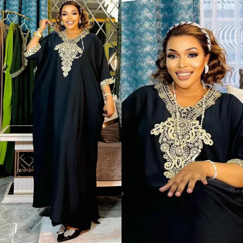 Women's Luxury 2026 Loose-Fit Chiffon Abayas - Minimalist Half-Sleeve Arabic Style Dresses, Modest Muslim Dubai Boubou Maxi Dress for Wedding Evening Events, All-Seasons Marocain Caftan African Islamic Outfit