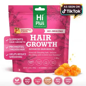 HiPlus Women’s Hair Support Gummies - Nourishes Hair & Supports Thickness - Vitamin Blend with Collagen, Biotin, Zinc, Vitamin C & Iron - 90 Gummies Pineapple Flavor