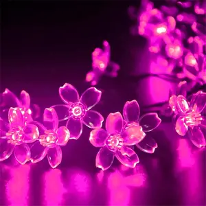 Pink Cherry Blossom Flower Lights String Indoor, 33Ft 100 LED Decorative Hot Fairy Floral Lamp for Bedroom Decorations When Valentine's Day, Wedding Party, Christmas