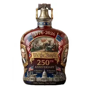 250th Anniversary Collectible Whiskey Glass Bottle, Home Bar Decor