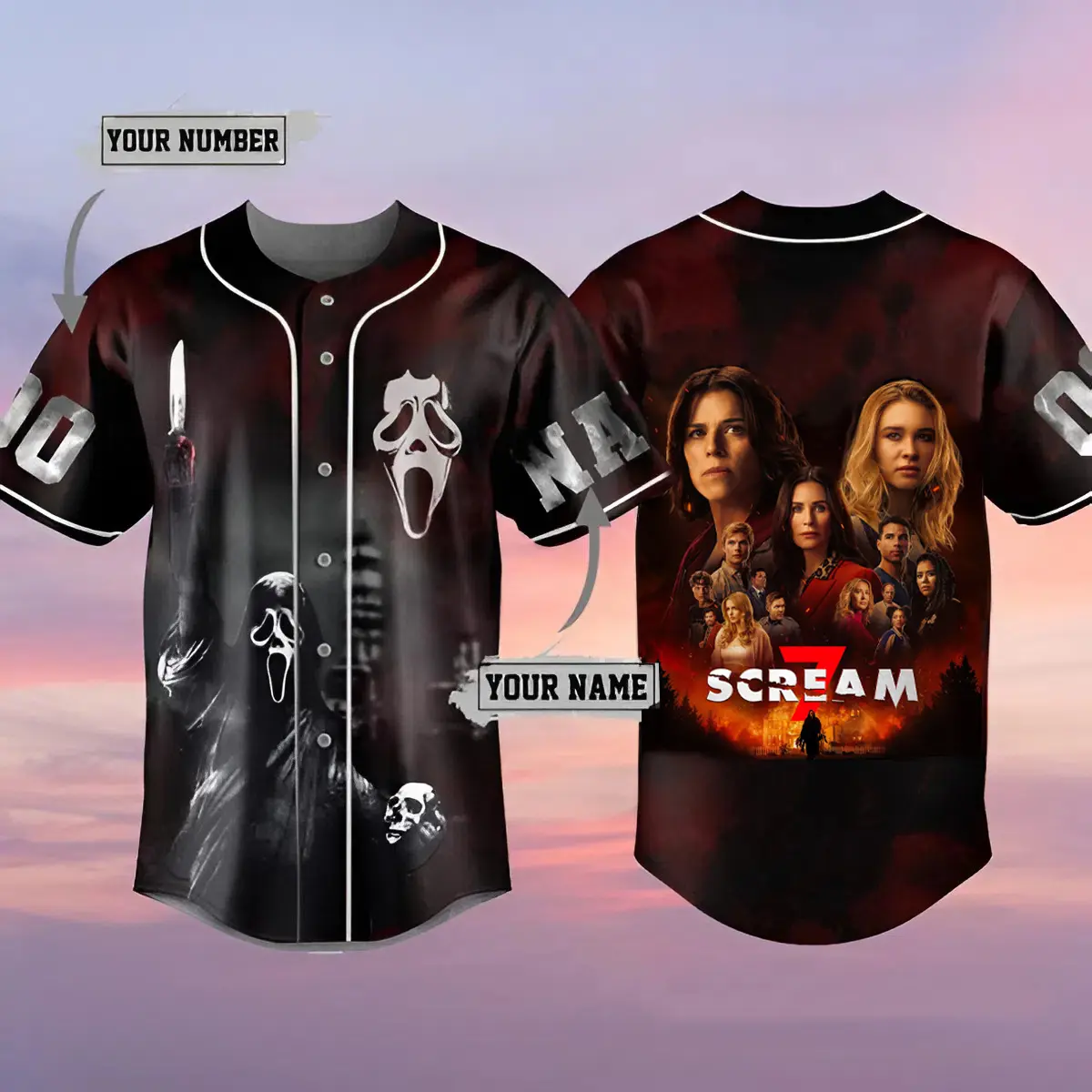 Scream 7 “Fear Hits Home” 2026 3D Print Baseball Jersey – Scream 7 ...