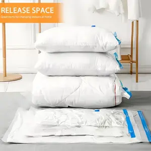 12 Vacuum Sealer Bags, Vacuum Packing Seal, with manual pump, made of thick plastic, rectangular shape, available in various sizes (3 XL, 3 L, 3 M, 3 S), durable, portable, space-saving, suitable for moving and clothing storage