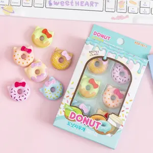 6pcs/box Random Color Cute Donut Shaped Eraser, Fun Eraser, Correction Tool For Student, Stationery Gift For Boys & Girls