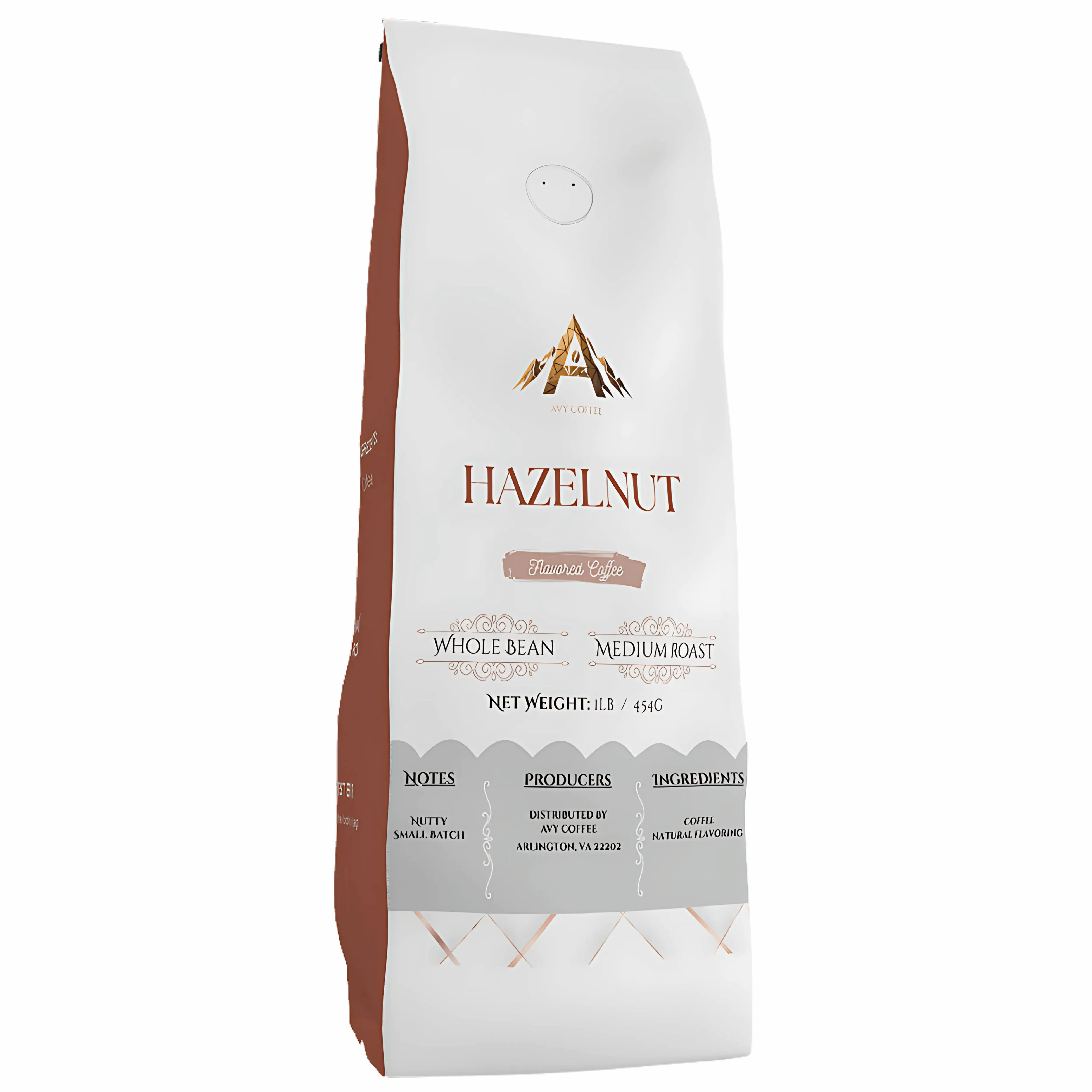 Treasure Coffee Hazelnut Delight - Premium Brazilian Coffee with Natural Hazelnut Flavor - Medium Roast Whole Bean - 1 lb / 454g Beverage Milk