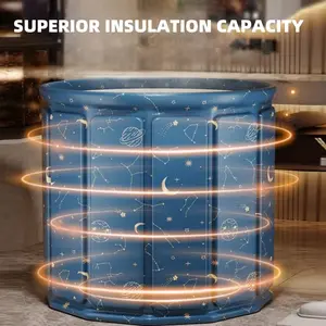 Star Pattern Fold Soaking Tub - Place Saver&PVC material is wear-resistant and does not break easily - Easy to use and convenient - Superior Insulation Capacity