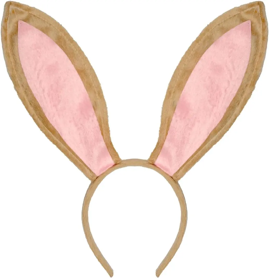 Bunny Ears Headband - Bendable  Ears for Women and  - Soft Plush Bunny Costume Accessories - Brown Bunny Headband for