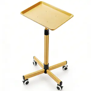 Professional Golden Metal Salon Cart with 4 Silent Swivel Wheels, Multifunctional Beauty Trolley- – Efficient, Durable, and Versatile