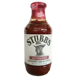 Stubb's Dr. Pepper Bar-B-Q Sauce 18 Ounce Glass Bottle