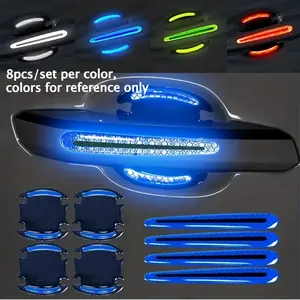 Door Handle Protective Film Safety Reflective Strip Door Wrist Protective Sticker Door Handle Sticker Lacquer Anti-Scratch Sticker Automobile Decals