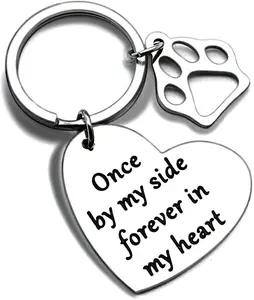 Pet Memorial Keychain Forever in my Heart - Sympathy Gift Keychains