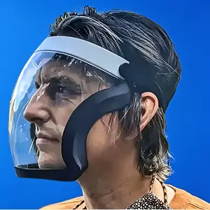 Full Face Protective Shield, Anti-Fog HD Clear Face Cover, Impact & Splash Resistant, Adjustable Headband for Kitchen, Grinding, Construction & Daily Use