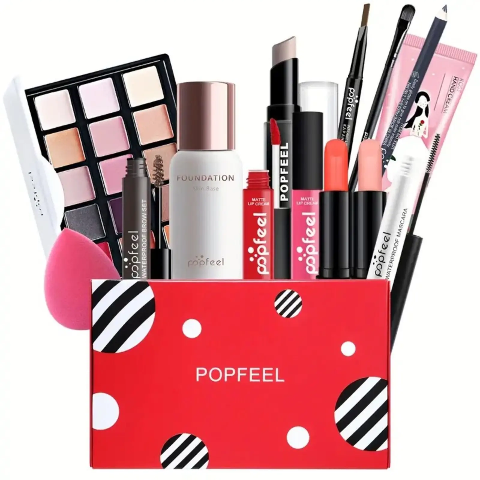 Selection Beauty Makeup Set Box With Eyeshadow Palette Matte Lipstick Concealer Eyeliner Pencil Mascara Foundation Soft Brushes Full Cosmetic Mothersday Gift