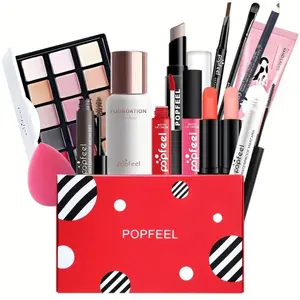 Selection Beauty Makeup Set Box With Eyeshadow Palette Matte Lipstick Concealer Eyeliner Pencil Mascara Foundation Soft Brushes Full Cosmetic Mothersday Gift