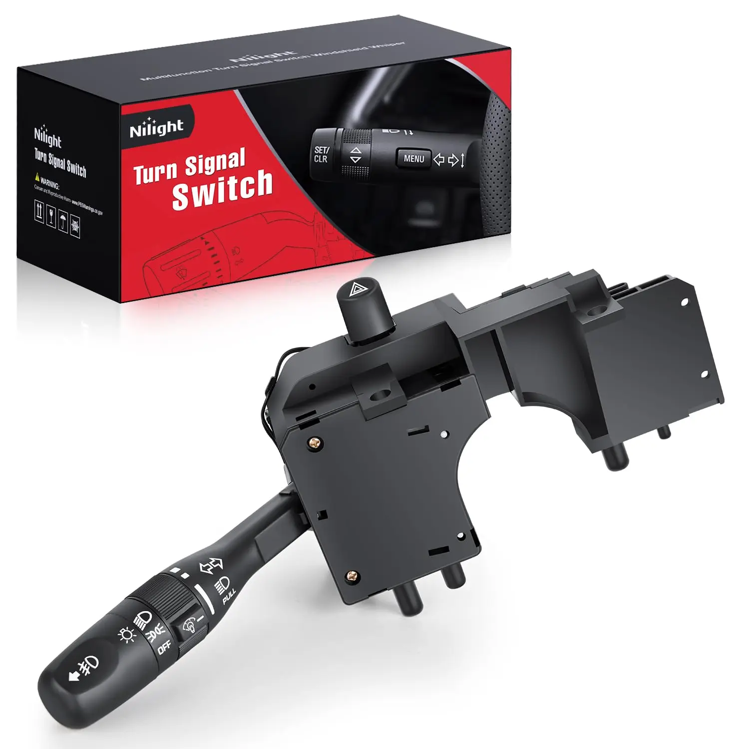Nilight PP & ABS Premium Combination Lever - Turn Signal-Fog Light Steering Column Switch, OE Replacement Wiper & Dimmer Lever, Original Look, Easy Install, Plug-And-Play Direct Swap for 2001-2006 Jeep TJ Wrangler Sport Utility