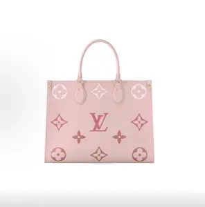 Pre-owned Louis Vuitton OnTheGo MM Empreinte Leather Creme Rose Trianon Shoulder Handbag Women