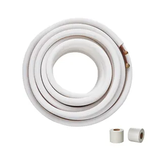 【Summervibes】VEVOR 50FT Mini Split Line Set, 1/4" & 3/8" O.D Copper Pipes Tubing and Triple-Layer Insulation, for Mini Split Air Conditioning Refrigerant or Heating Pump Equipment & HVAC with Wrapping Strips.