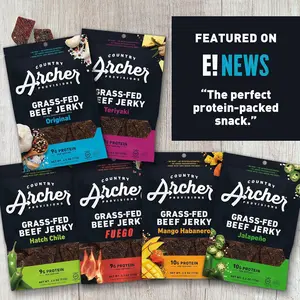 Country Archer Original Beef Jerky - 2.5 oz Natural Healthy Dry Meat Snack, Single Bag