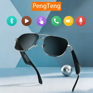 PENGTENG intelligent translation glasses, 160+natural language translation, anti blue light and UV light, support touch, Bluetooth connection, music playback and phone calls, frame, versatile for men and women, Wireless Audio Glasses