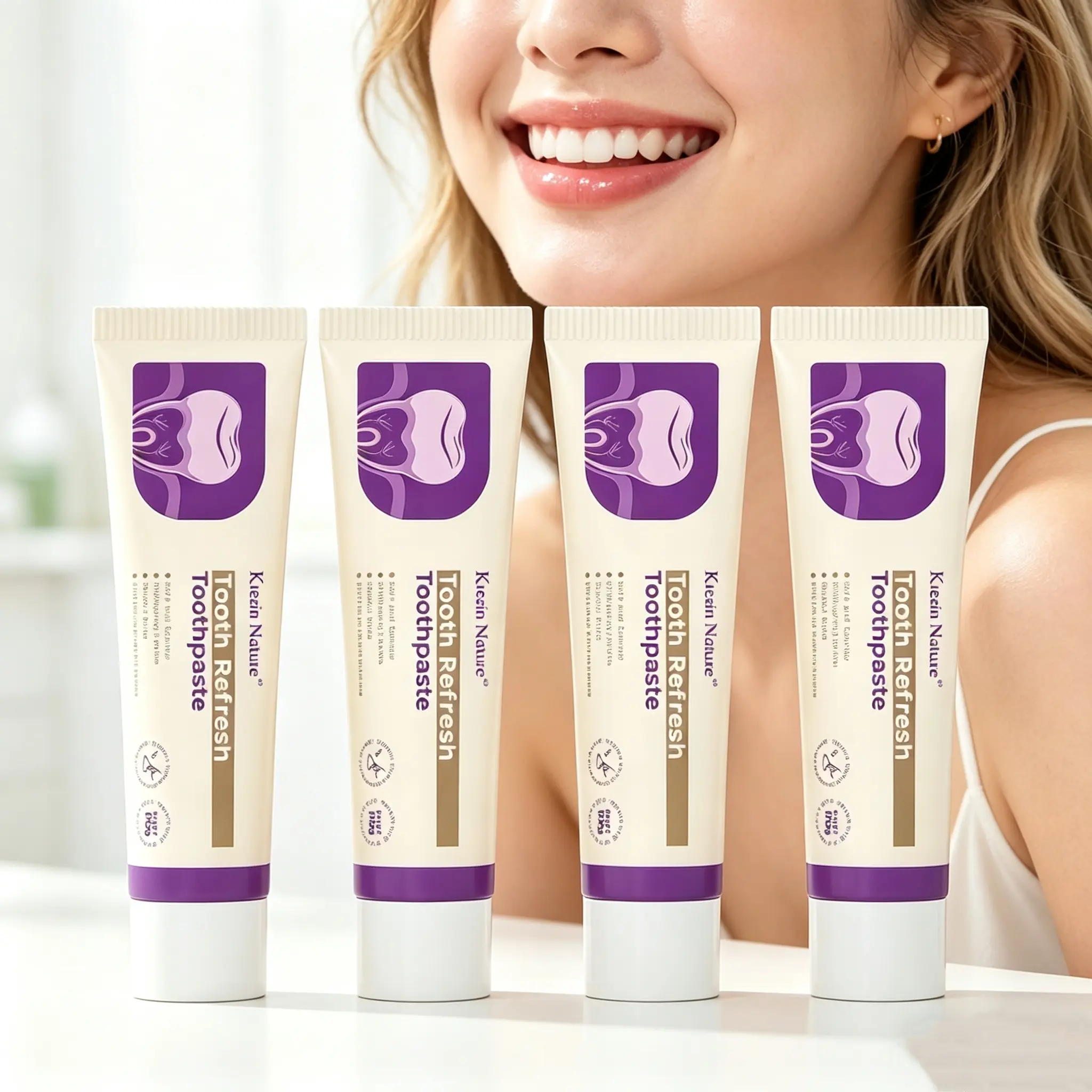 MissVnine Kreain Nature Anti-Cavity Toothpaste with Natural Ingredients for Cavity Protection, Fresh Breath, and Gentle Whitening, Paraben-Free Oral Care for Adults, Water, Xanthan Gum, Potassium Sorbate, Aluminum Free