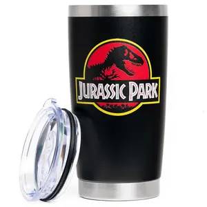 Retro Jurassic Park 20oz Tumbler, Classic Dinosaur T-Rex Design, BPA-Free, Drinkware Insulated Stainless Steel - Portable Washable Flasks Beverage Mug