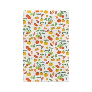 Grow Resist Garden Tomato Pattern Tea Towel Waffle Weave Microfiber