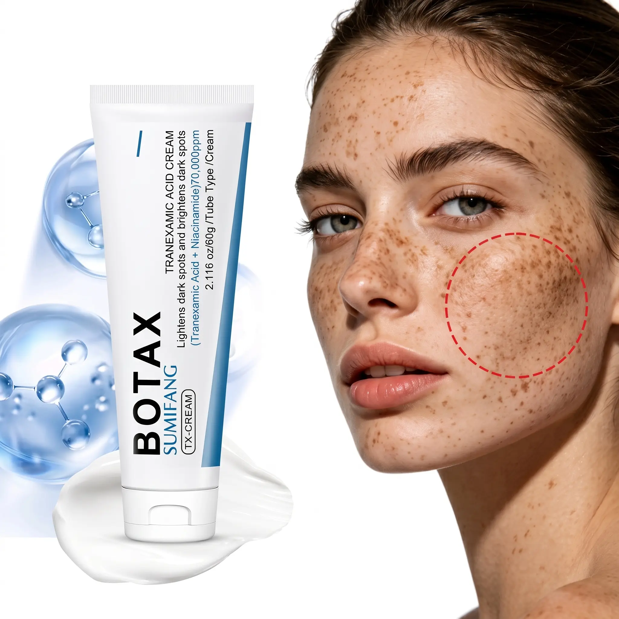 Dark Spot Correcting Moisturizer with Tranexamic Acid, Niacinamide & Salicylic Acid, All Skin Type Brightening Face Cream for Uneven Tone, Hydrating Skincare for Smooth Glowing Skin, 60g