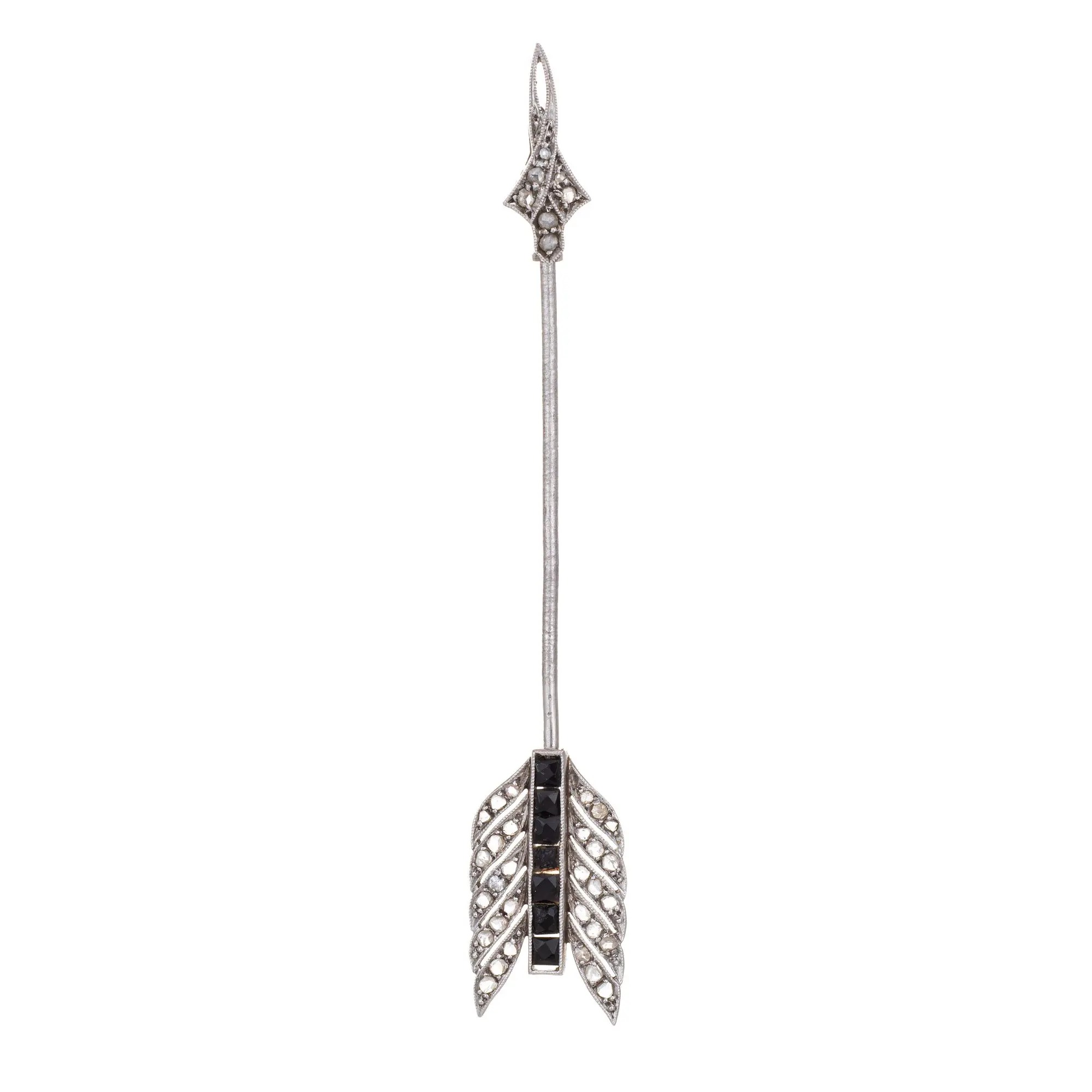 Antique Edwardian Diamond Jabot Pin Platinum Brooch Fine Heirloom Jewelry