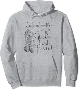 Doodles are a Girl's Best Friend Golden Labradoodle Pullover Hoodie - 81B08KH8WNS2