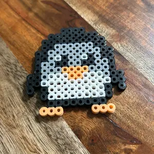 Cute Penguin Keychain made from perler beads